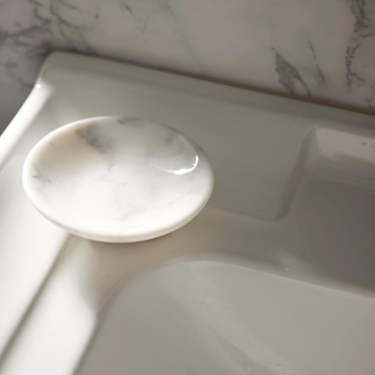 Ring Holder / Trinket Tray / 4.33" R / Carrara White
