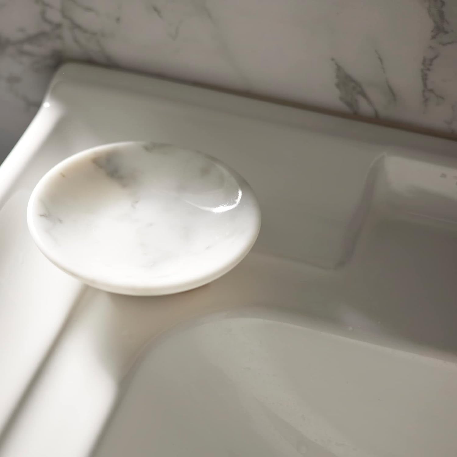 Ring Holder / Trinket Tray / 4.33" R / Carrara White