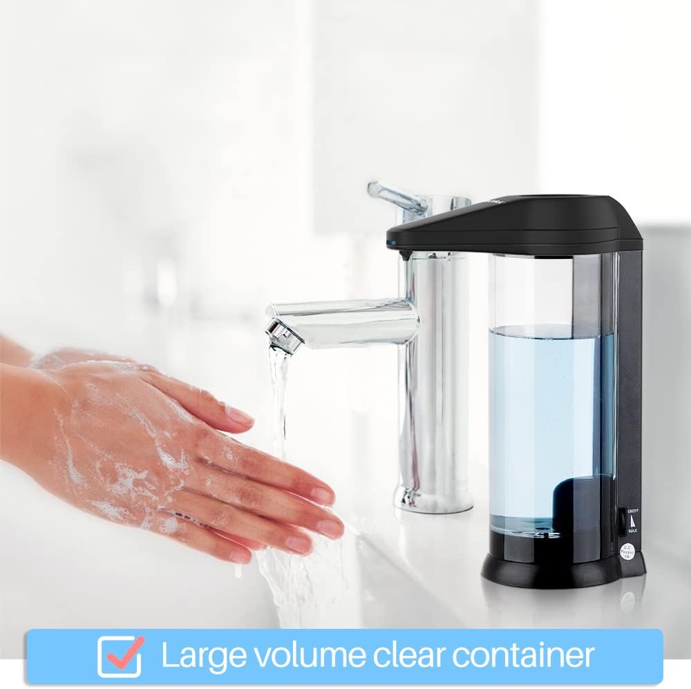 Secura 17oz Automatic Liquid Soap Dispenser, Touchless Battery Operated Hand Soap Dispenser with Adjustable Soap