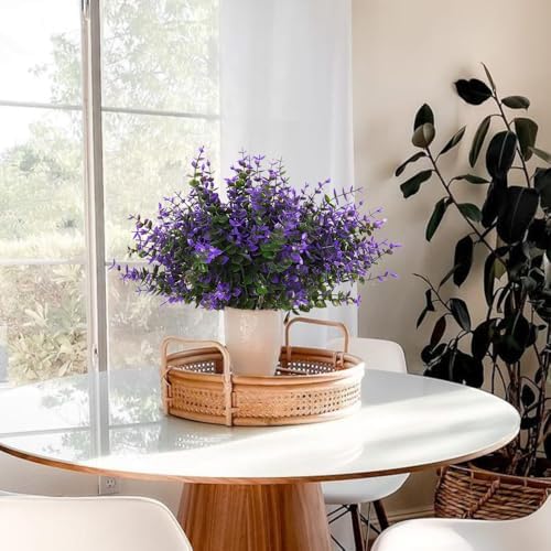 RECUTMS Artificial Fake Outdoor Plants Flowers for Spring Decoration 8Pcs