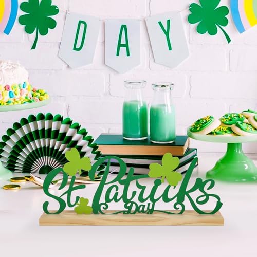 Metal Happy St. Patrick's Day Sign Decorations for Home Party Shelf Mantel