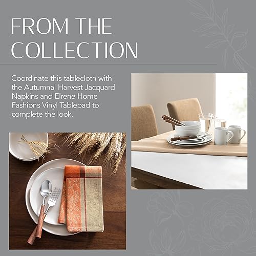 Threadmade Autumnal Harvest Jacquard Tablecloth, Multicolor - 60" W x 84" L
