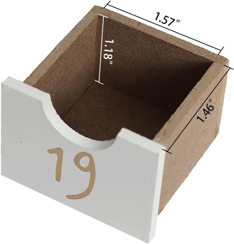 Christmas Wooden Advent Calendar with 24 Drawers to Fill Small Gifts Christmas Scene with LED Lights Countdown to Xmas