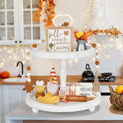 Fall Decorations for Home Indoor, Tabletop 8PCS Fall Tiered Tray Decor Set