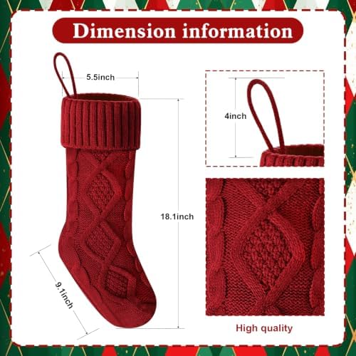 Christmas Stockings 18 Inches,Knitted Socks Christmas Decoration