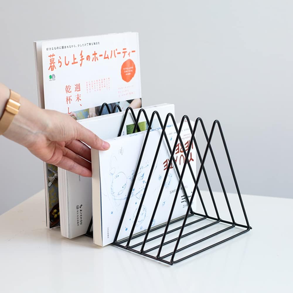 Sooyee 2 Pack Black Magazine Holder, 9 Slot Desktop File Sorter | Magazine Holder, Book Album Display Rack, Desktop