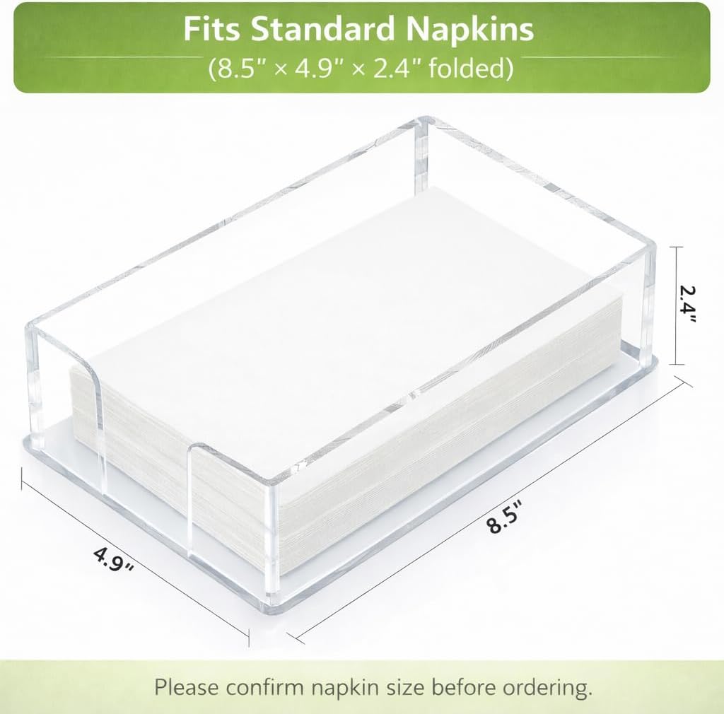 Acrylic Guest Towel Napkin Holder / Clear