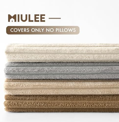 MIULEE Soft Corduroy Decorative Throw Pillow Covers Neutral 18x18