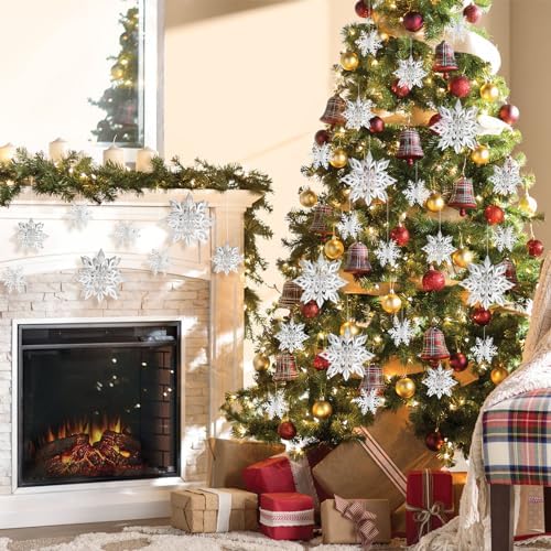 24PCS Hanging Snowflake Decorations Winter Wonderland Party Supplies