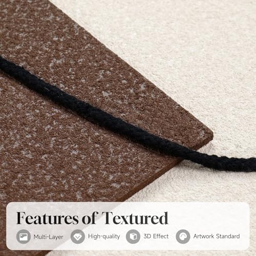 Framed Neutral Abstract Wall Art, 3D Textured Artwork for Walls, 24x36 In