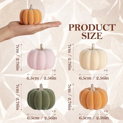 WDS WONDROUS Mini Fall Pumpkin Decor, Fake Decorations for Home, 12PCS
