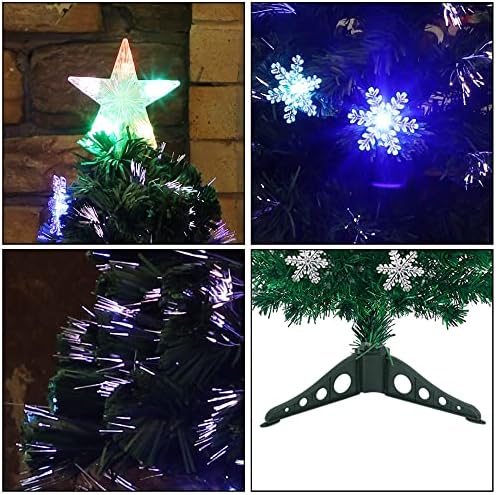 Prsildan 4 FT Fiber Optic Christmas Tree with Lights Artificial Xmas Trees