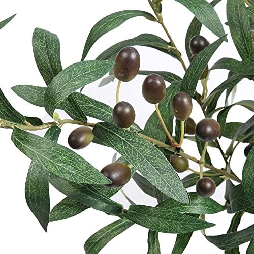 Artificial Olive Branches for Vases Greenery Olive Stems Faux Tree / 28" Tall / 28 Inch / Set of 4