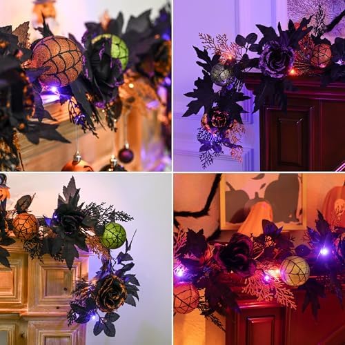 Valery Madelyn 6ft Pre-Lit Halloween Garland for Mantle Party Decorations
