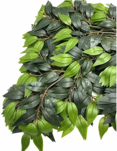 12pcs Artificial Oak Tree Branch Faux Eiche Leaf Stem Three Forks per piece for Greenery Wall Floral Decoration (12pcs Olive Leaf)
