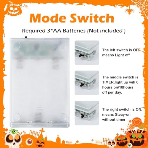 20 LED Pumpkin Cobweb Mummy Battery String Lights for Halloween Decorations
