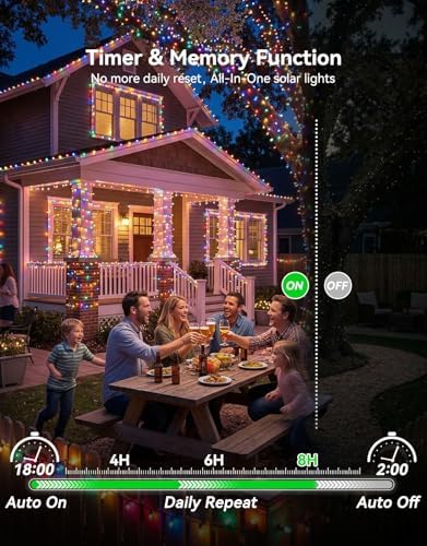 LitHome Color Changing Solar Christmas String Lights Outdoor, 33 FT 100 LED