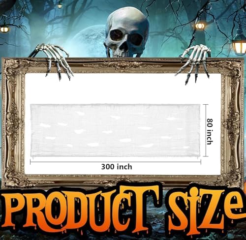 300 x 80 Inch Halloween Creepy Cloth, White Halloween Scary Spooky Cloth