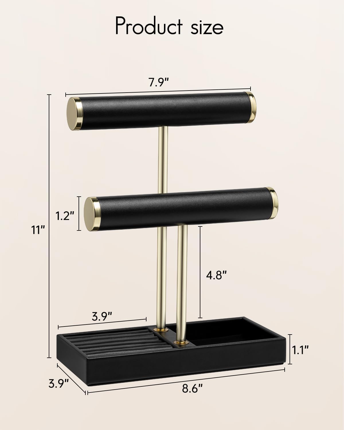 Tray / Jewelry Holder Display / Black / 2 Tier