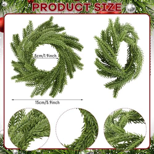 LemonRoad 12 Pcs Christmas Napkin Rings, Norfolk Pine