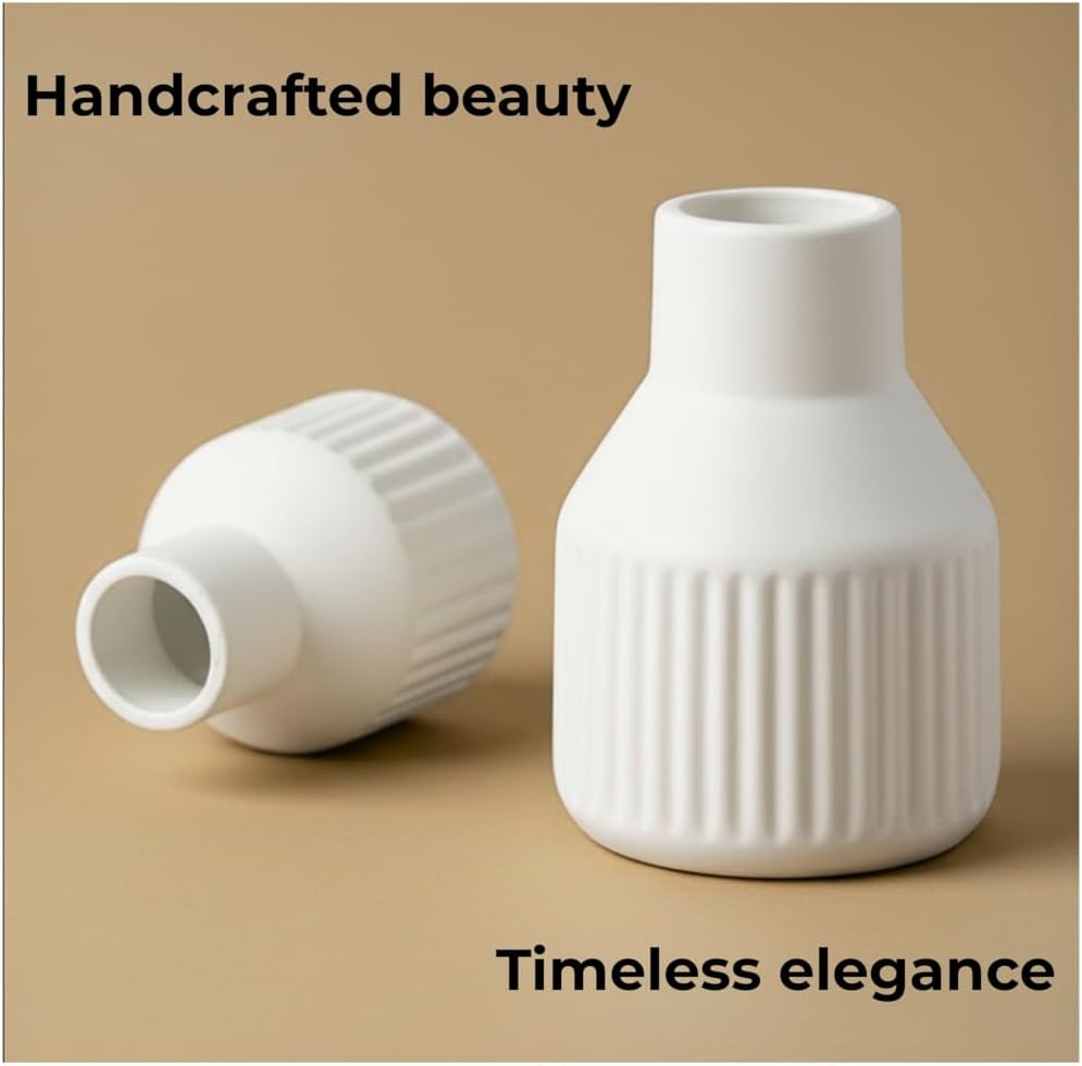 Ceramic Vase for Pampas Grass / White