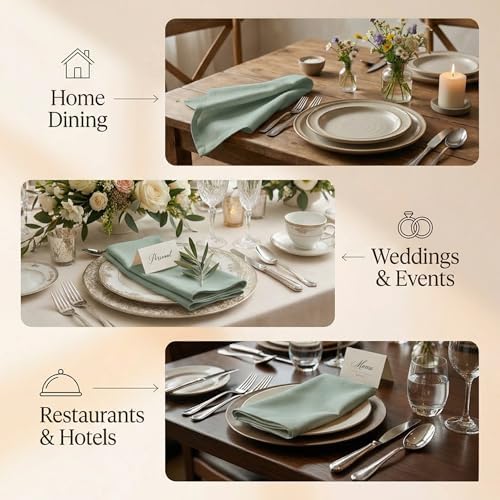 ACCENTHOME Accent Home 100% Cotton Napkins, Delicate Cloth Napkins for Dinners, Parties and Weddings，18 x 18 Inch Set of 12 - Teal
