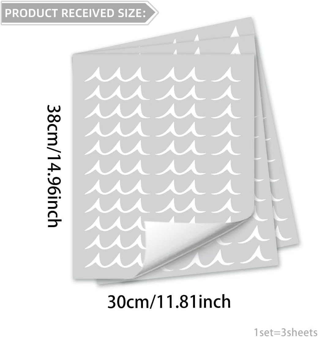 Soft Sea Ripple Stickers / Ocean Wave Wall Decals / Blue
