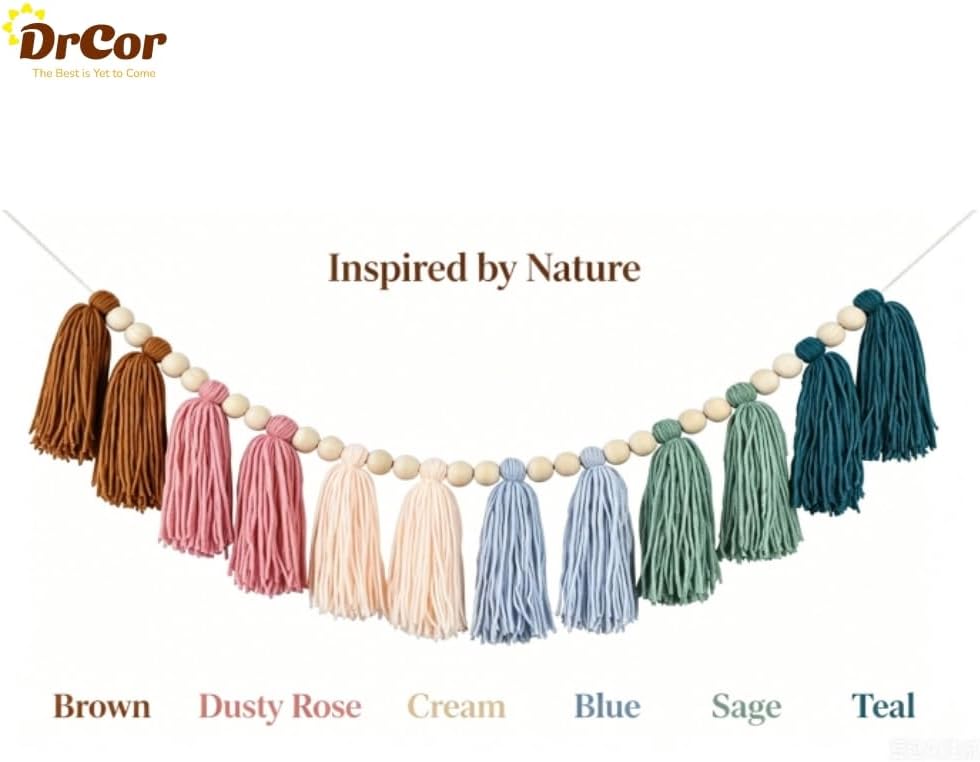 DrCor Boho Tassel Garland / Earth Tone