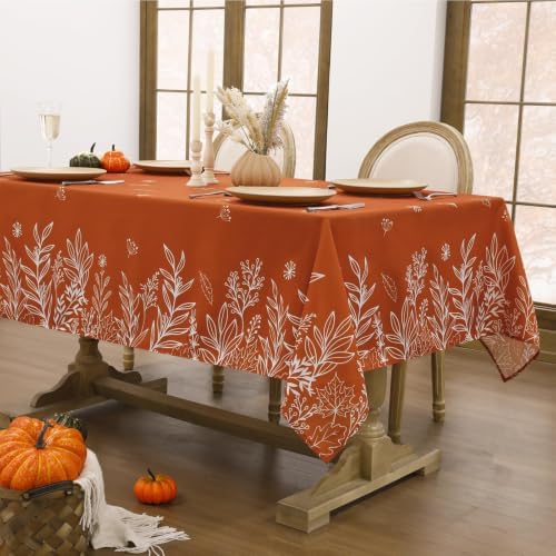 Softalker Fall Tablecloth Rectangle 60 x 84 Inch, Thanksgiving Home Decor