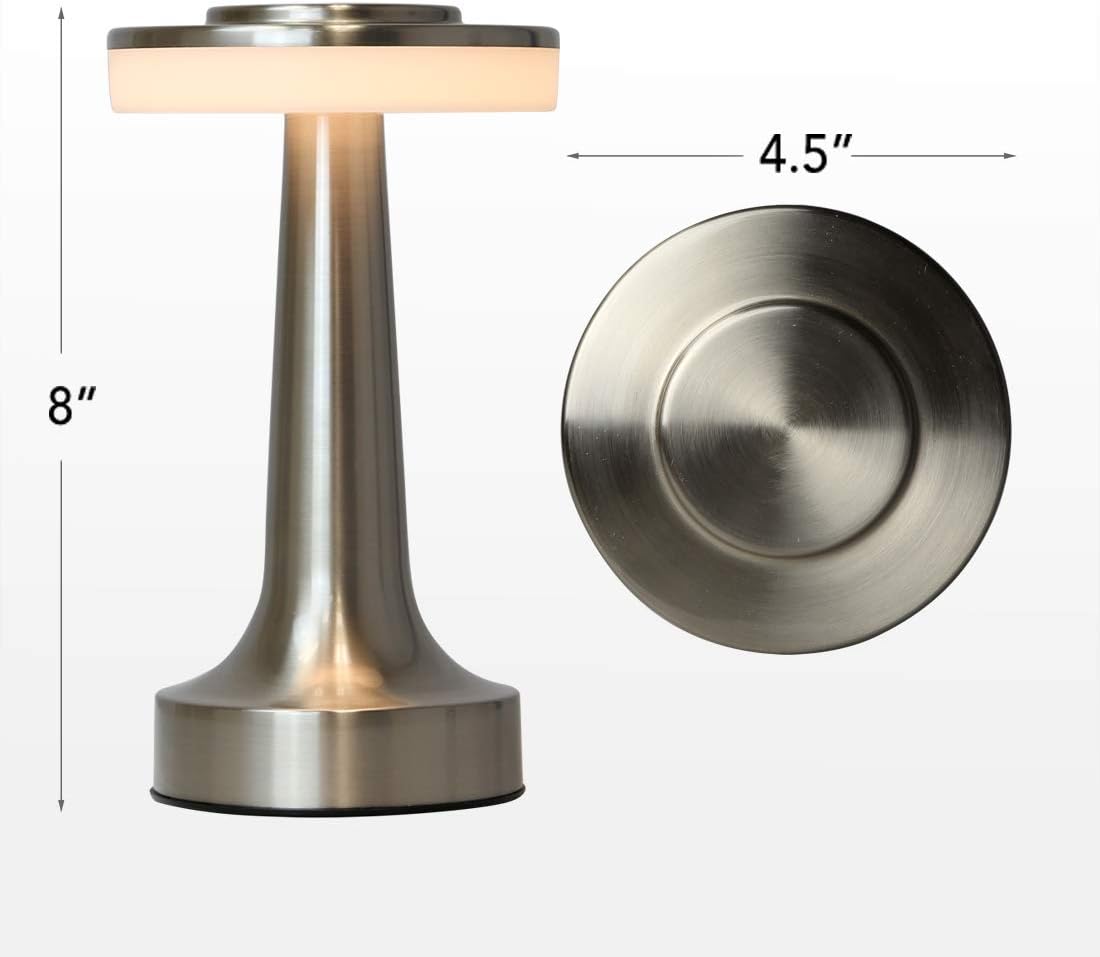 O’Bright Portable LED Table Lamp with Touch Sensor, 3-Levels Brightness, Rechargeable Battery Up to 48 Hours Usage