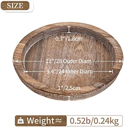 Rustic Wooden Serving Tray / Brown-2pc / Set of 2