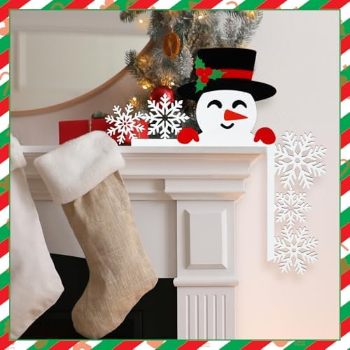 Yaocom11.8" x 11.8" Metal Christmas Door Topper, Snowman Door Frame Decor