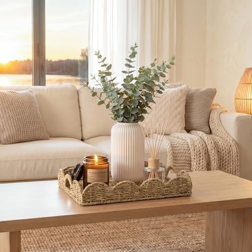 Rattan Serving Trays / 15.8 x 11.5 x 2.8 / Natural