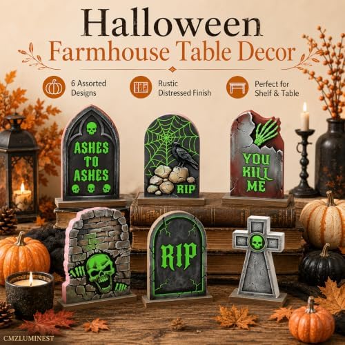 Halloween Tombstone Decor, Halloween Table Decorations Indoor for Home
