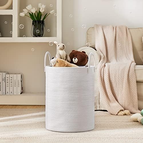 Woven Rope Laundry Hamper Basket by YOUDENOVA, 72L Tall Luandry Basket, Baby Nursery Hamper for Blanket Storage in