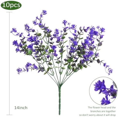 RECUTMS Fake Outdoor Flowers Artificial Purple Flowers Plants,Springs Decor