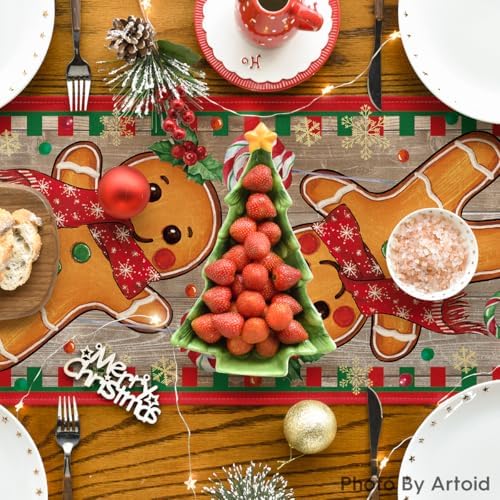 Artoid Mode Gingerbread Xmas Table Runner Home Party Decor 13x120 Inch