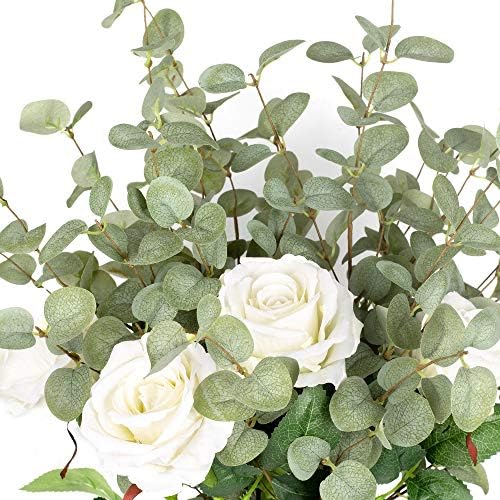 27" Eucalyptus Stems Greenery Stems Eucalyptus Leaf Spray in Silk Plastic Plants / Green / Set of 6