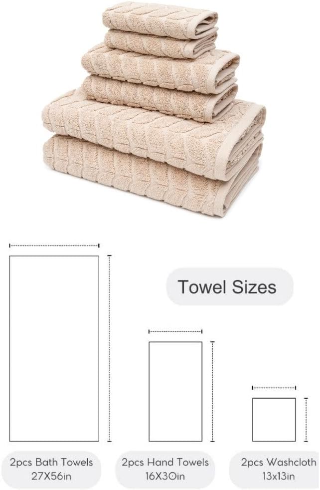 BAGNO MILANO Turkish Cotton Bath Towels, Hand Towels - Soft Plush Jacquard Collection - Highly Absorbent Towel Set