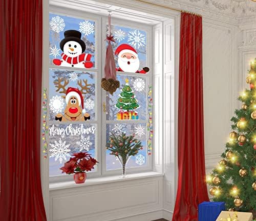 Christmas Decorations Indoor, Christmas Window Clings Stickers Decals Decor