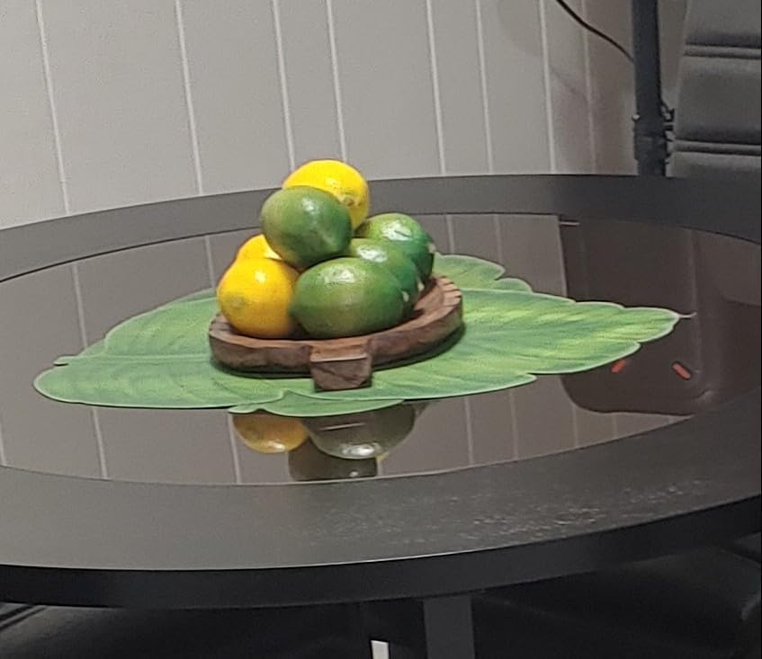 Decorative Tray Wooden Leaf Design Serving Tray Platter Breakfast Table / Natural / 12 x 8 x 1