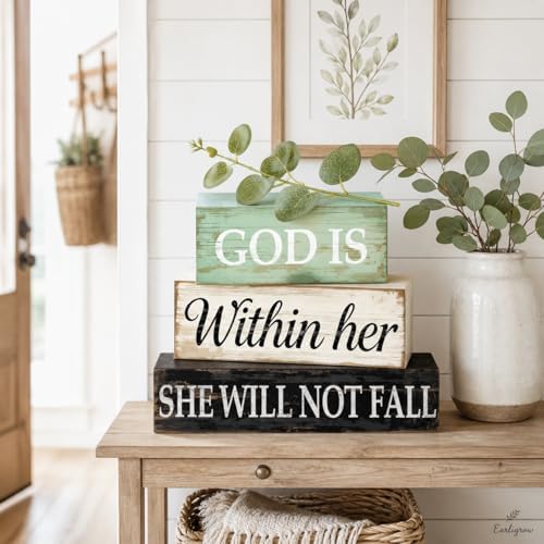 Christian Table Decor for Home, Inspirational Religious Gifts for Women