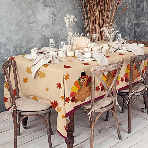 Gatherfun Turkey Thanksgiving Party Supplies Kit, Autumn Disposable Dinnerware Includes, Paper Dinner Plates, Dessert Plates, Napkins, Cups, and Tablecloth, for Fall party Decorations, Serve 25