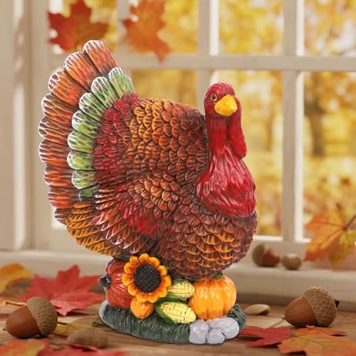winemana Thanksgiving Turkey Decorations Indoor Resin Figurines Table Decor