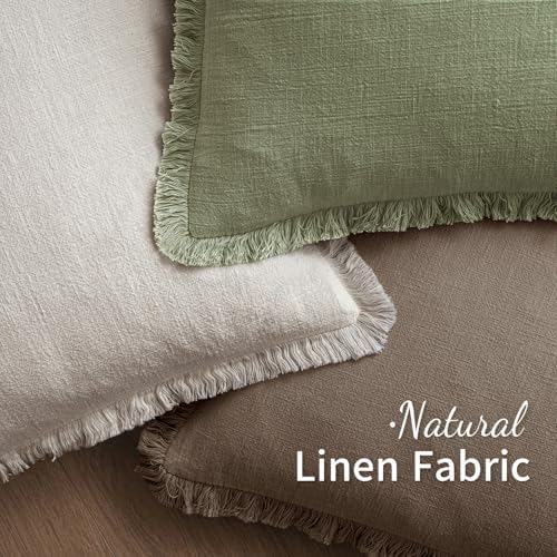MIULEE Linen Decorative Fall Euro Throw Pillow Covers Cocoa Brown 26x26