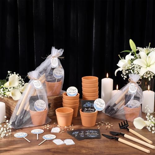 Amyhill 50 Sets Forget Me Not Funeral Favors for Guests Bulk