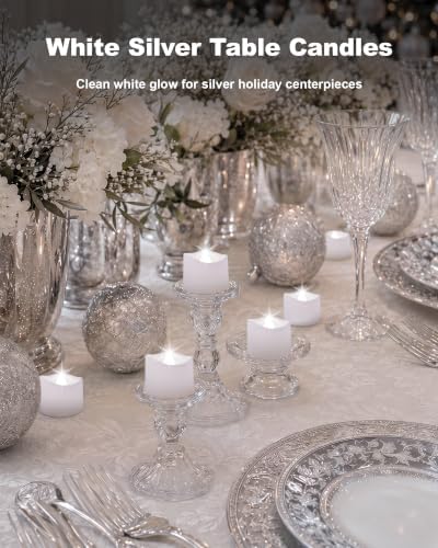 Homemory 24-Pack Flameless Tea Lights Candles Battery Operated, 200+ Hours