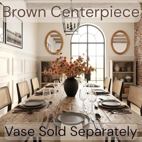 RyddeligHome Brown Mums Artificial Flowers Arrangement for Vases