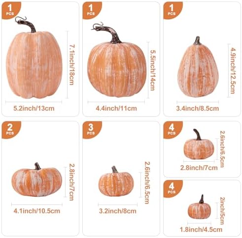 Ywlake 16 Pcs Artificial Pumpkins Fall Decorations, Fake Terracotta Pumpkin for Autumn Harvest Halloween Thanksgiving Faux Pumpkins Home Table Decor (Terracotta)
