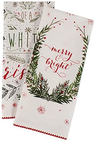 DII Christmas Kitchen Towel Set, Floral Tea Towels for Baking, Cleaning, Entertainment & Cooking, 18x28, Noel, 2 Piece